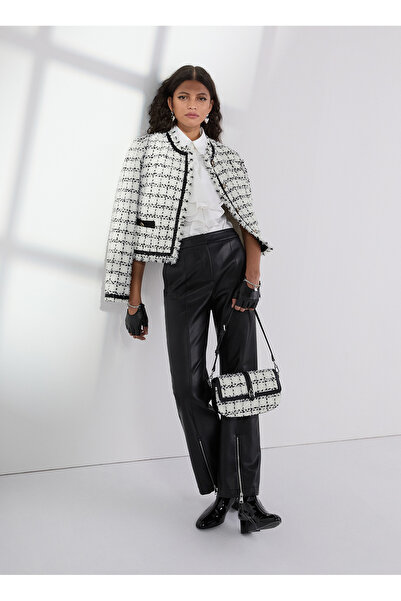Karl Lagerfeld Standart Siyah - Beyaz Kadın Ceket A3W14038
