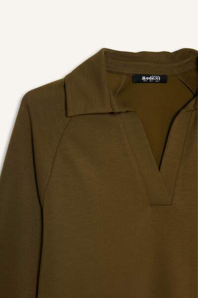 DeFacto Regular Fit Kayık Yaka Uzun Kollu Tunik F9615AX25AU