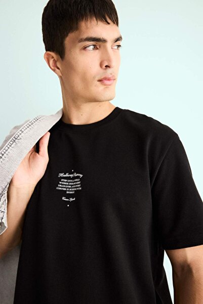DeFacto Regular Fit Crew Neck Printed Short Sleeve T-Shirt F3475Ax25Au