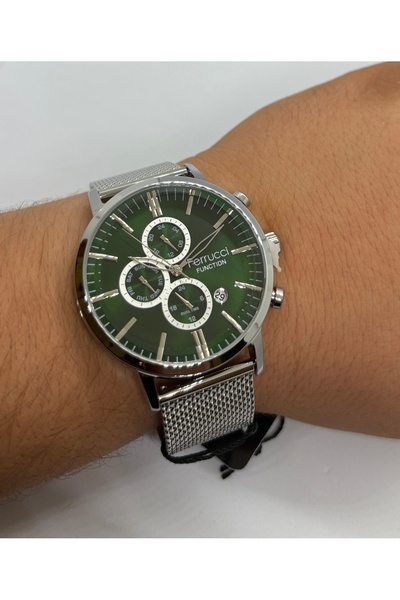 Ferrucci Paslanmaz Çelik Erkek Kol Saati Su Geçirmez Japon Makine + Doğaltaş ...