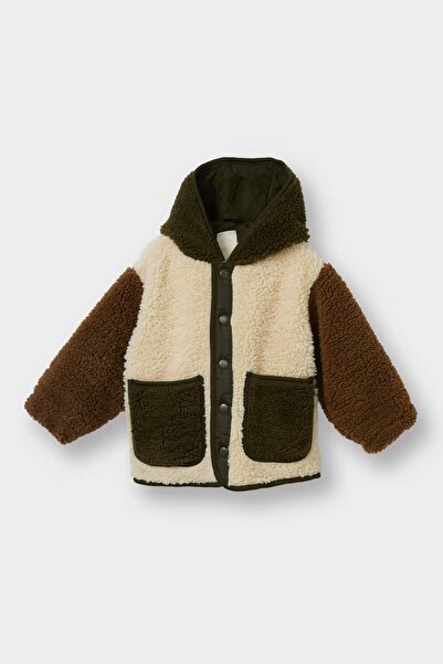 DeFacto Erkek Bebek Kapüşonlu Pelüş Hırka F7586A525WN