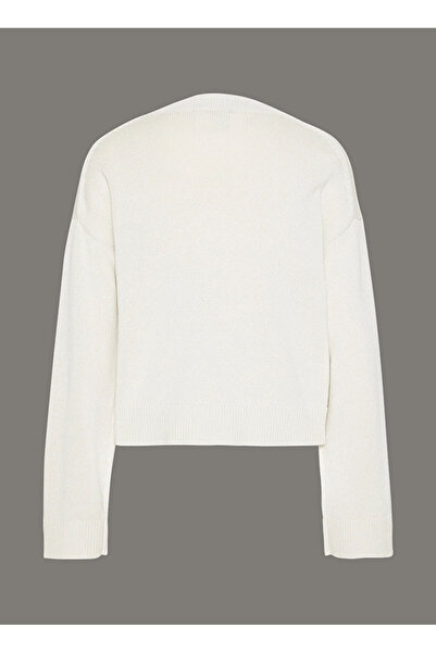 Calvin Klein Jeans Dik Yaka Standart Düz Beyaz Kazak Kadın LV047D304G67U