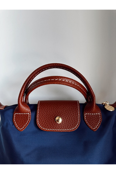 ÇAĞLA BAG STORE Small Navy Blue Foldable Hand and Shoulder Bag