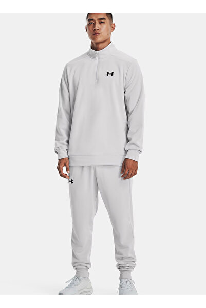 Under Armour 1373358-014-Ua Armor Flece 1/4 Zip Gray Zippered Collar Regular Plain Men's Sweatshirt