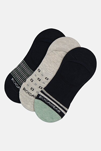 Rocawear Men 3 Pairs Brand Logo Invisible Socks, Multicolor
