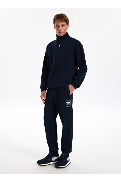 Jeep Lastikli Bel Standart Lacivert Erkek Eşofman Altı J4WM-EA7357