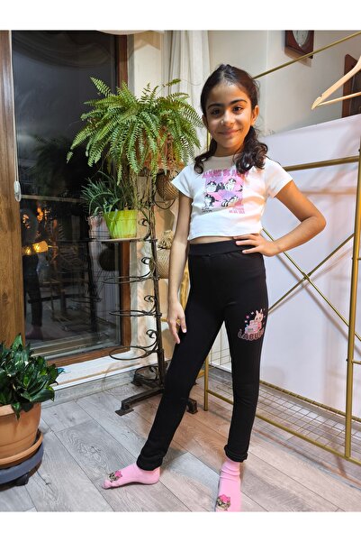 Şimo Butik Colanți pentru fete iarnă cu căptușeală din fleece bumbac talie el...