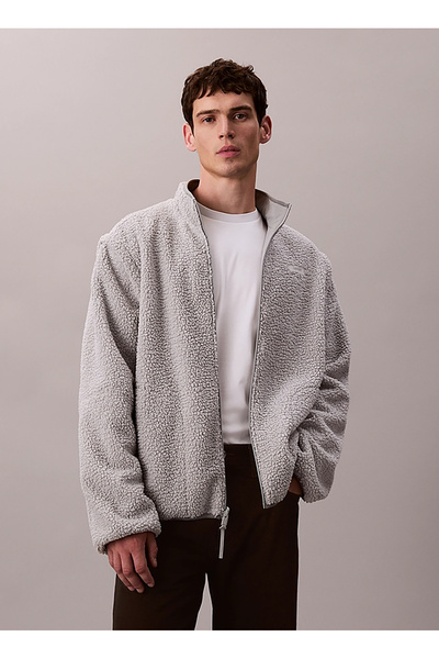 Calvin Klein Jeans Gri Erkek Sweatmont LVGMF5J406BAQ REVERSIBLE SHERPA JAC