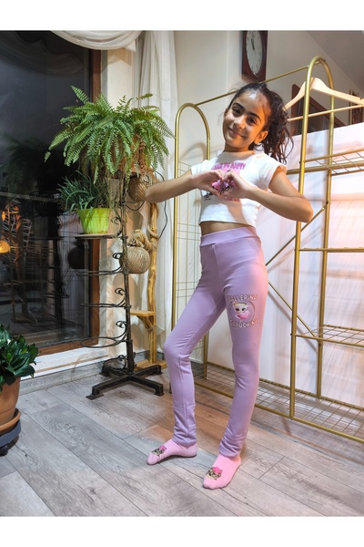 Şimo Butik Colanți pentru fete iarnă cu căptușeală din fleece bumbac talie el...