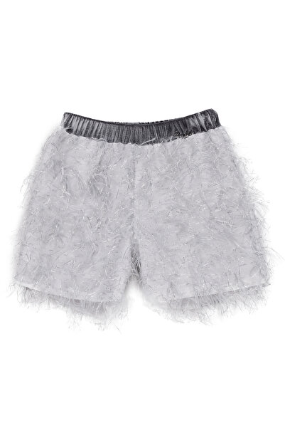 Barbie Lastikli Bel Normal Gümüş Kız Çocuk Şort BRB5WG-SRT6207