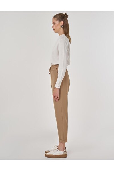 KYR Bağcıklı Rahat Kesim Pantolon Koyu Vizon