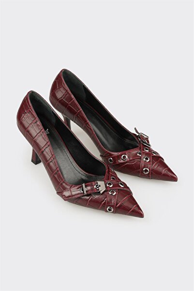 Elle Shoes Bordo Kadın Yüksek Topuk Ayakkabı
