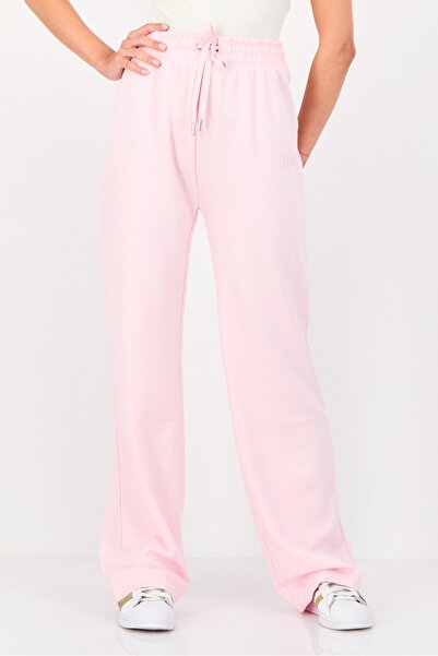 Juicy Couture Women Regular Fit Brand Logo Straight Leg Pants, Pink