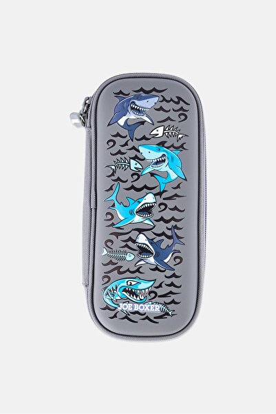Joe Boxer Kids Boy Graphic Print Pencil Case, Grey
