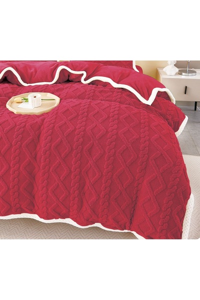 CHIRASO CHIRASO Bedding, COCOLINO, Knitted Pattern, Classic Sheet 220x230 Duvet Cover 200x230 2 Pillowcases