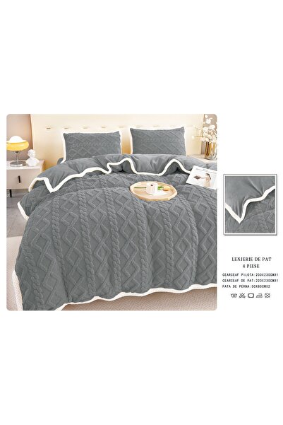 CHIRASO CHIRASO Bedding, COCOLINO, Knitted Pattern, Classic Sheet 220x230 Duvet Cover 200x230 2 Pillowcases