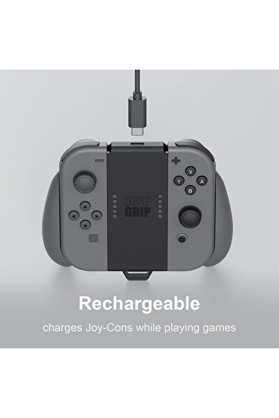 Skull & Co. JoyGrip for Nintendo Switch and Switch OLED Joy-Con Controller: Rechargeable Handheld Jo