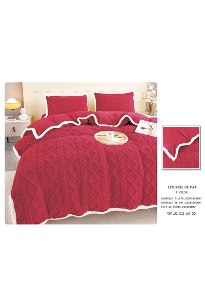 CHIRASO CHIRASO Bedding, COCOLINO, Knitted Pattern, Classic Sheet 220x230 Duvet Cover 200x230 2 Pillowcases