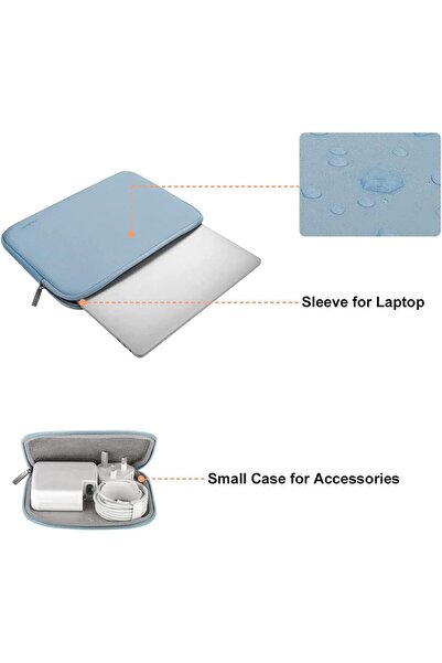 Generic MOSISO Laptop Sleeve 13-inch Neoprene Case with Small Pouch, Airy Blue