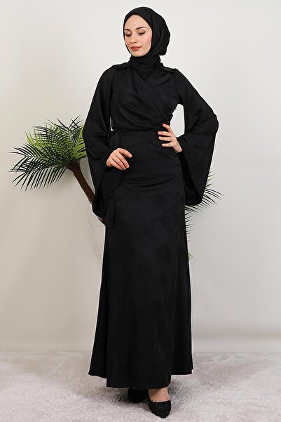GİYZAMİLA Ayşen Satin Dress Black