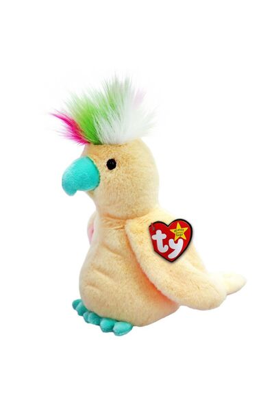 TY Beanie Boos لعبة تي واي بيني بيبيز بومبوم كريم كوكاتو 20 سم من القطيفة |   دمية طائر TY الأصلية المصنوعة من القطيفة |   ناعم وملون