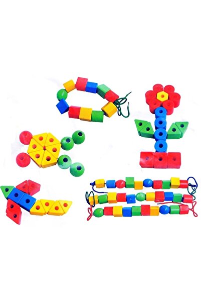 OEM Plastic Bead Set, Colorful Pieces for Threading and Fine Motor Skills - Large Pieces