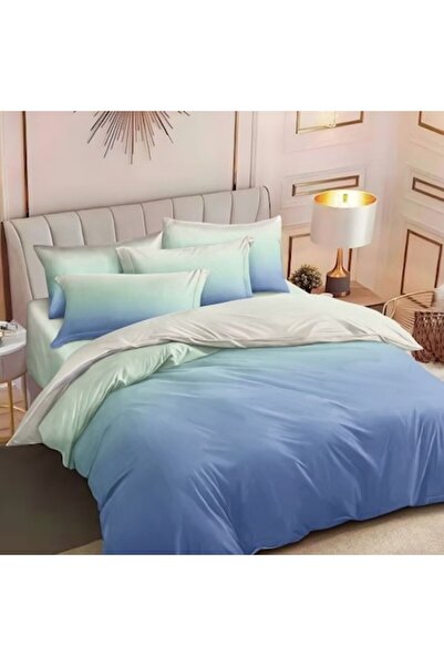 Casa de Vis Double bed linen set, satin cotton, 180 x 200 cm, 6 pieces, with elastic, multicolor