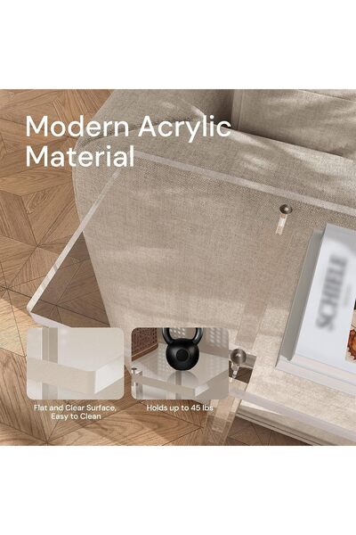 Slasa Acrylic Narrow Console Table – 19.3D × 80W × 76H cm 2-Tier Clear Entryway & Hallway Table