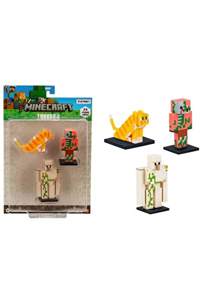 MINECRAFT 3D Toppeez Figure and Pen Head 3-Pack Pmi/Mc2020 - Cat - Zombie Pigmen - Ir