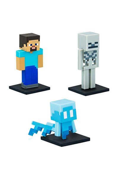 MINECRAFT 3D Toppeez Figure and Pen Cap 3-Pack Pmi/Mc2020 - Steve – Skeleton – a
