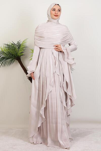 GİYZAMİLA Ebru Yoryo Abiye Bej