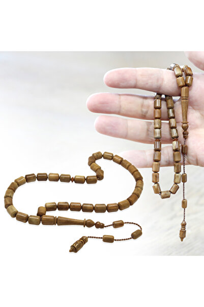 Tesbihane Systematic Pointed Capsule Cut Brown Kuka Prayer Beads