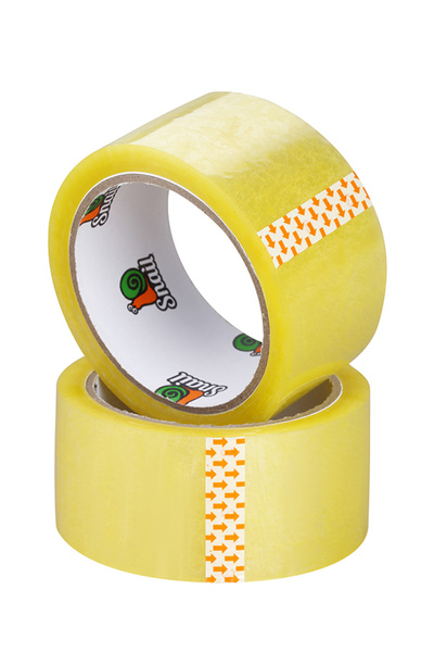 Lawazim Snail Adhesive Tape - 2 x Transparent Rolls - 80 Yard x 48mm Packing and Sealing Tape