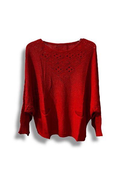 SUMEF Μπλούζα μεγάλου μεγέθους Mercerized Knitwear με τσέπες και διάτρητο σχέδιο - Ταιριάζει σε μέγεθος 38-52