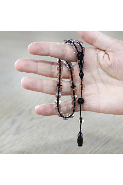 Tesbihane Systematic Sphere Cut Vermiculite Imame Combination Transparent Fire Amber Prayer Beads