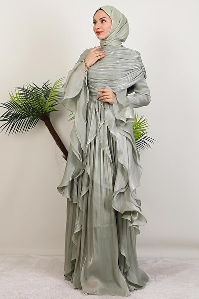 GİYZAMİLA Ebru Yoryo Abiye Mint