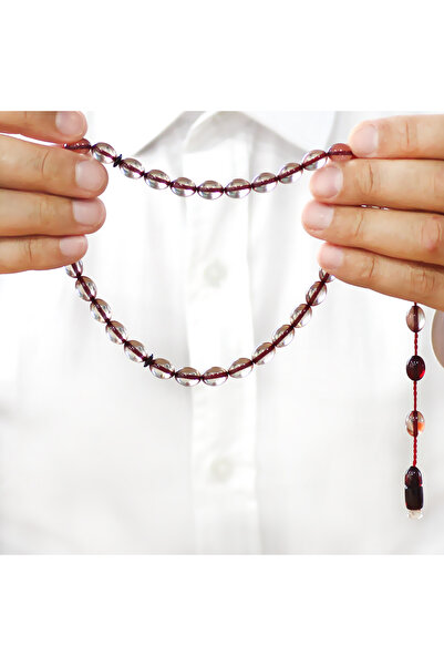 Tesbihane Систематична комбинация от ечемичен камък и прозрачен огнен кехлибар за молитва