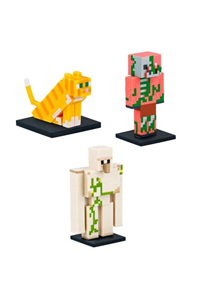 MINECRAFT 3D Toppeez Figure and Pen Head 3-Pack Pmi/Mc2020 - Cat - Zombie Pigmen - Ir