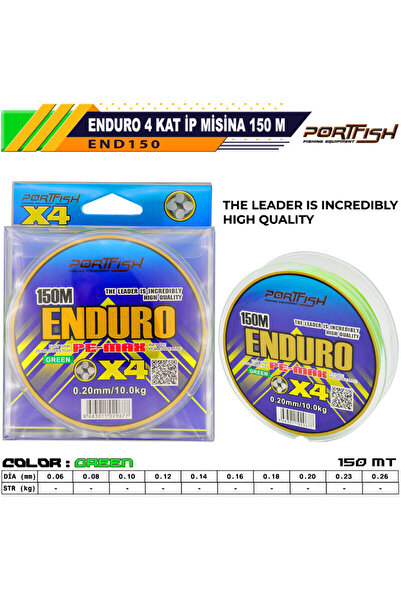 Port Fish خيط صيد بورتفيش إندورو 4 كات 150 متر أخضر