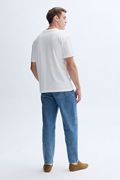 Mudo COMFORT FIT BASKILI BİSİKLET YAKA T-SHIRT