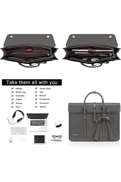 Mosiso حقيبة كمبيوتر محمول للنساء، حقيبة ظهر قابلة للتحويل من جلد البولي يوريثان لحمل الكمبيوتر المحمول، حقيبة يد كاجوال