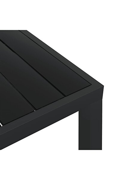 vidaxl Garden Table Black 80x80x74 cm Aluminium and WPC