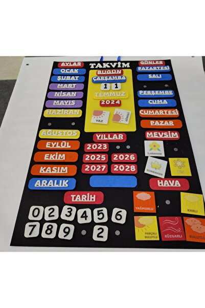 Berat tasarım Mıknatıslı keçe çocuk takvimi okul öncesi ve ilköğretim