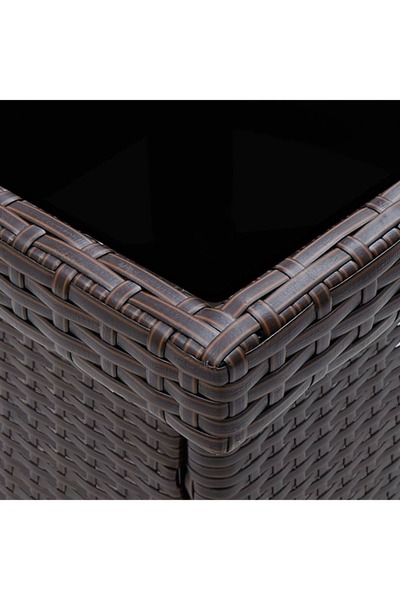 vidaxl Garden Dining Table Brown Poly Rattan