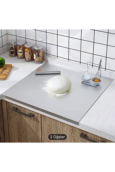 TURGAY AŞKIN TA COLLECTION PASLANMAZ ÇELİK 40X50 CM KESME TAHTASI MUTFAK TEZG...