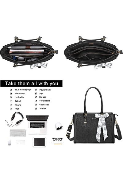 Mosiso حقيبة كمبيوتر محمول للنساء، حقيبة توت من جلد البولي يوريثان