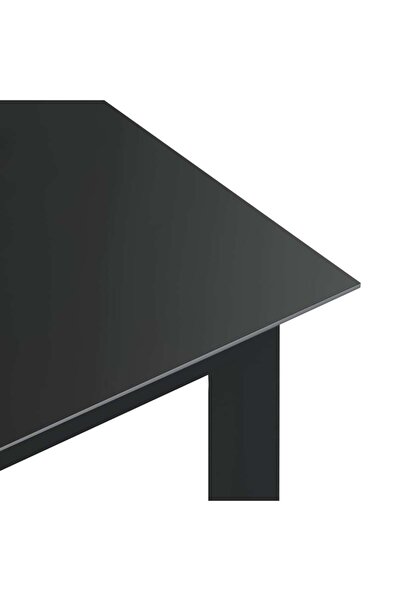 vidaxl Garden Table Black 80x80x74 cm Aluminium and Glass