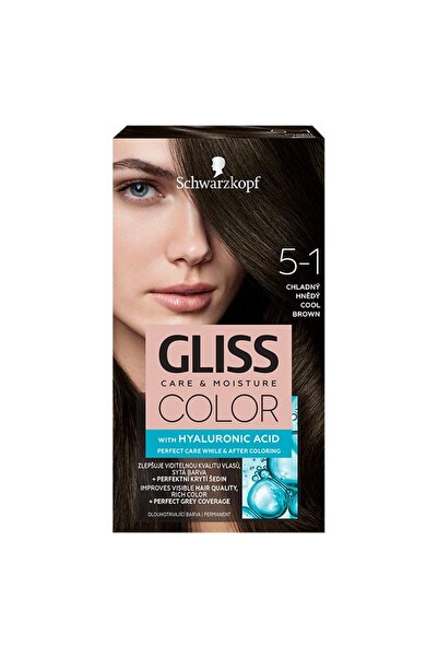 Gliss Vopsea de păr permanentă Color 5-1 Cool Satin, 143 ml
