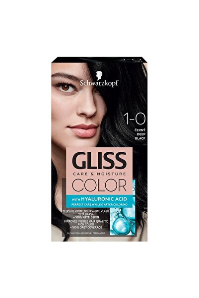Gliss Color 1-0 Intense Black Permanent Hair Dye, 143 ml