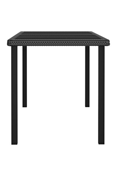 vidaxl Garden Dining Table Black 140x70x73 cm Poly Rattan